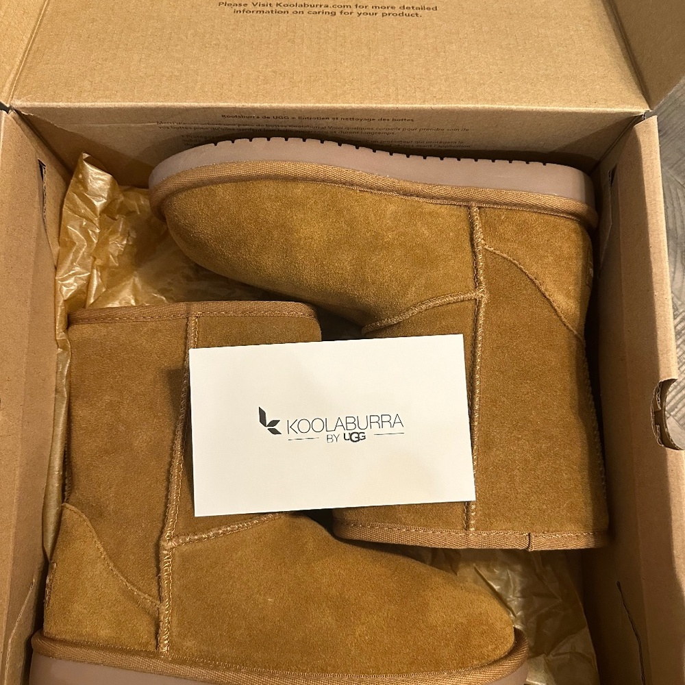 NEW Kids Koolaburra by UGG Koola Short Chestnut Suede Boots - Little Kids US 1